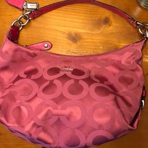 Coach crossbody bag raspberry strap